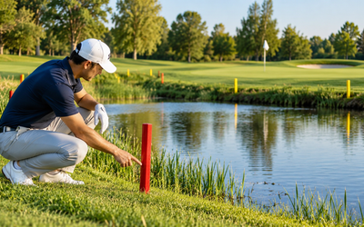 Czerwone i żółte paliki w golfie – co oznaczają i gdzie dropować piłkę?